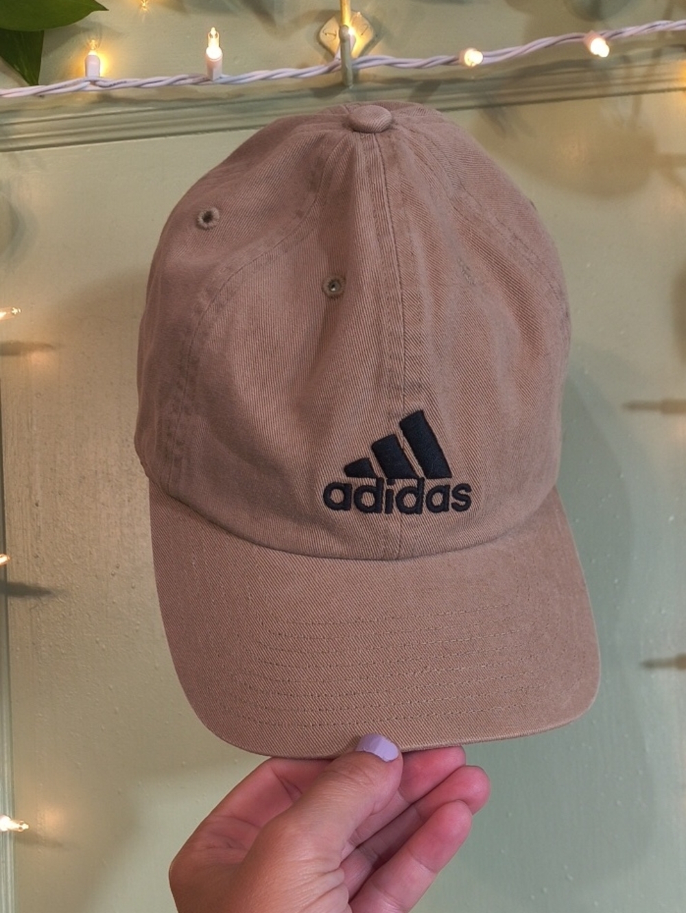 Women's Adidas Khaki Tan Black Pulltab Closure Snap Hat Baseball Cap